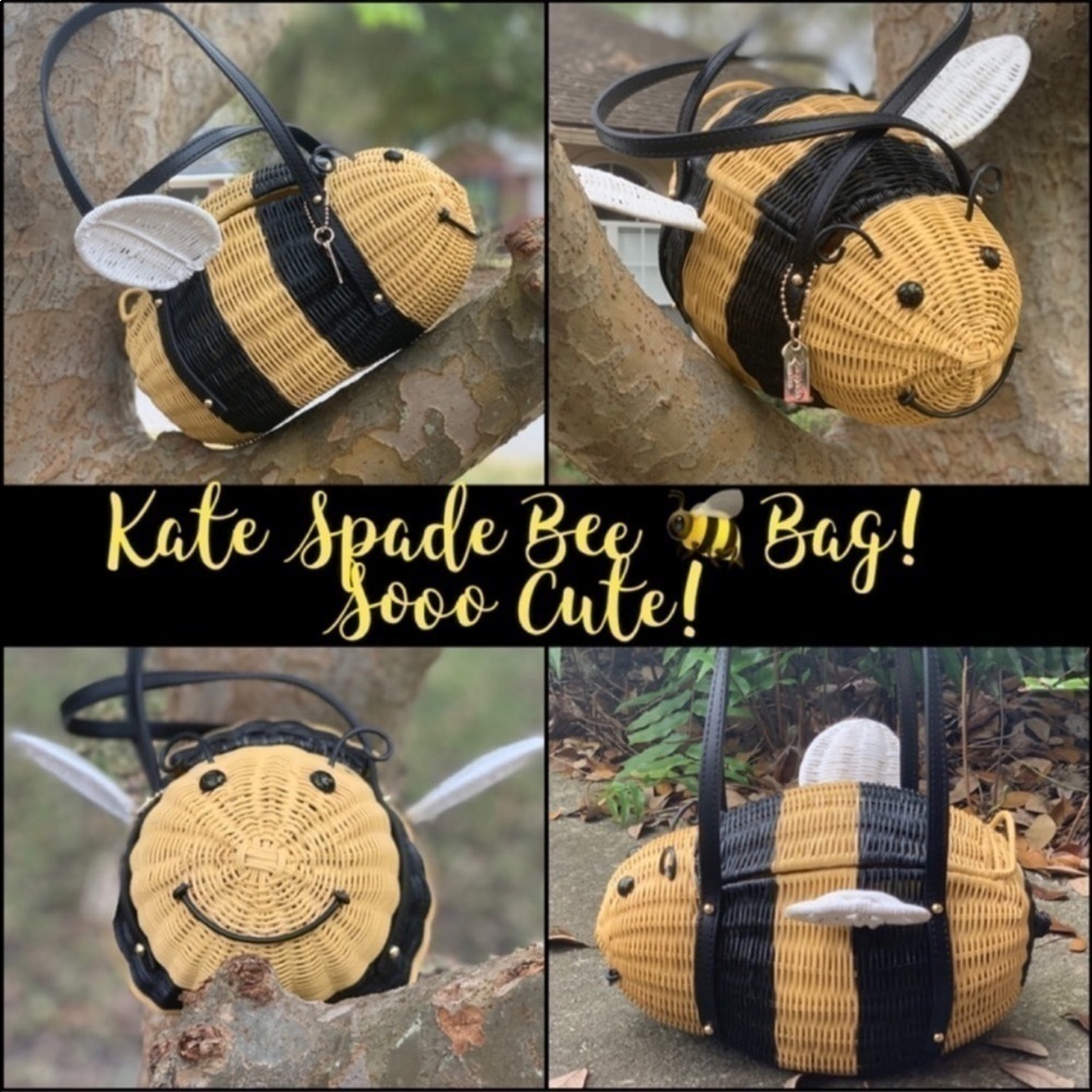 Kate Spade Bee 🐝 Novelty Wicker Bag Purse NWT - Picture 3 of 5